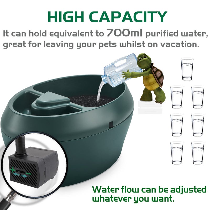NEPTONION Reptile Chameleon Cantina with Snacks Trough, Drinking Fountain Water Dripper for Amphibians Insects Lizard Turtle Snake Spider Frog Gecko, Comes with Two Pumps (One for Replacement) - Image 5